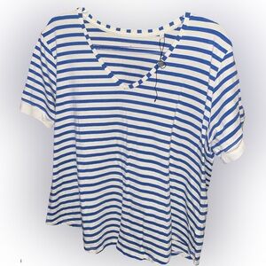 NWOT Universal Standard Striped V-Neck T-Shirt